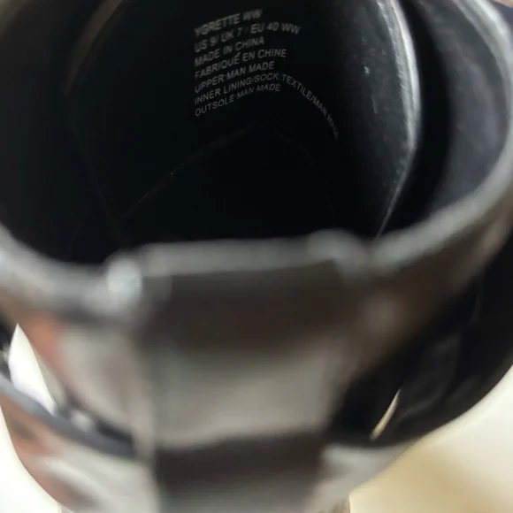 Shoe Dazzle Black Combat Boots with Buckle Detail - Picture 10 of 13